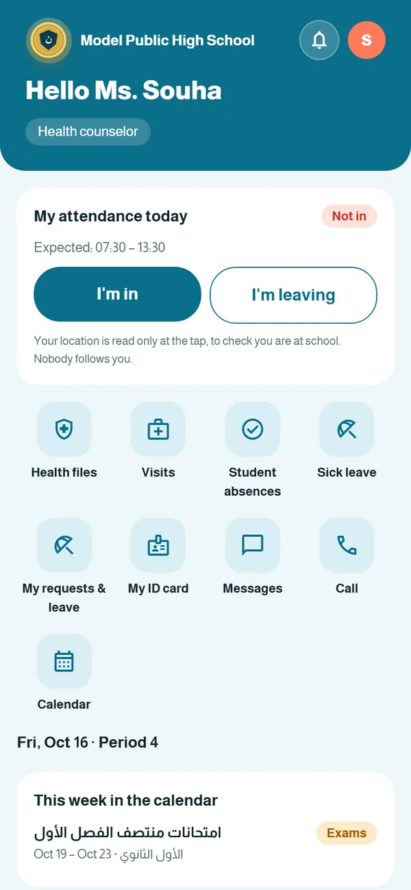 Health counselor — Files and visits